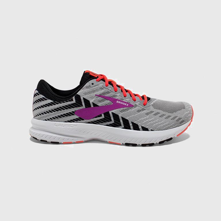 Tenis Brooks Launch 6 - Zapatillas Para Correr En Asfalto Mujer - Gris (PLFT-87916)